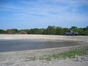 Pond on farmland